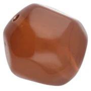 Perla rotonda irregolare sfaccettata da 14 mm in resina trasparente - Marrone x1