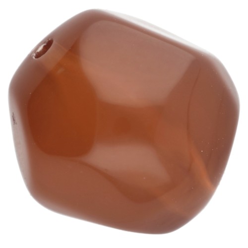 Perla rotonda irregolare sfaccettata da 14 mm in resina trasparente - Marrone x1