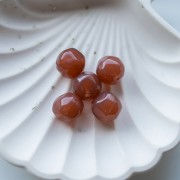 Perla rotonda irregolare sfaccettata da 14 mm in resina trasparente - Marrone x1
