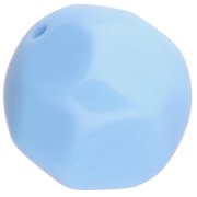 Perline tonde irregolari sfaccettate da 14 mm in resina opaca - Baby blue x1