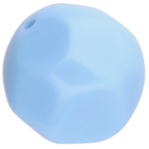 Perline tonde irregolari sfaccettate da 14 mm in resina opaca - Baby blue x1