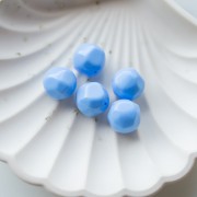 Perline tonde irregolari sfaccettate da 14 mm in resina opaca - Baby blue x1