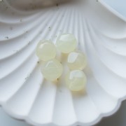 Perline sfaccettate tonde irregolari da 14 mm in resina trasparente - Champagne x1