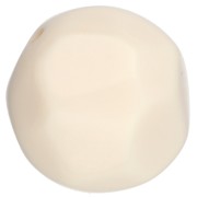Perline tonde irregolari sfaccettate opache in resina da 14 mm - Ecrù x1