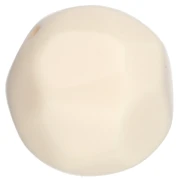 Perline tonde irregolari sfaccettate opache in resina da 14 mm - Ecrù x1
