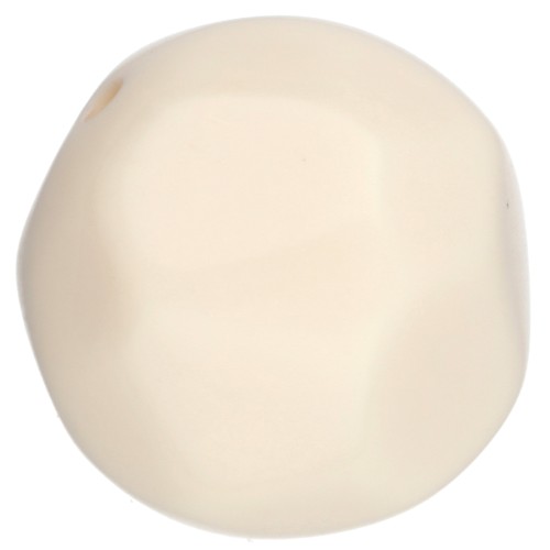 Perline tonde irregolari sfaccettate opache in resina da 14 mm - Ecrù x1