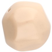 Perline tonde irregolari sfaccettate da 14 mm in resina opaca - Beige x1