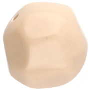 Perline tonde irregolari sfaccettate da 14 mm in resina opaca - Beige x1