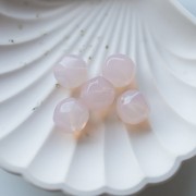 Perline sfaccettate tonde irregolari da 14 mm in resina trasparente - Rosa pallido
