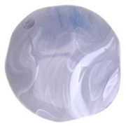 Perline tonde irregolari sfaccettate da 14 mm in resina opaca - Grigio ghiacciaio marmorizzato