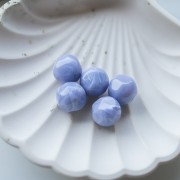 Perline tonde irregolari sfaccettate da 14 mm in resina opaca - Grigio ghiacciaio marmorizzato