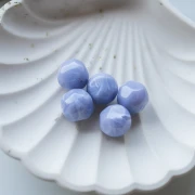 Perline tonde irregolari sfaccettate da 14 mm in resina opaca - Grigio ghiacciaio marmorizzato