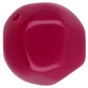 Perline sfaccettate tonde irregolari da 14 mm in resina traslucida - Fucsia x1