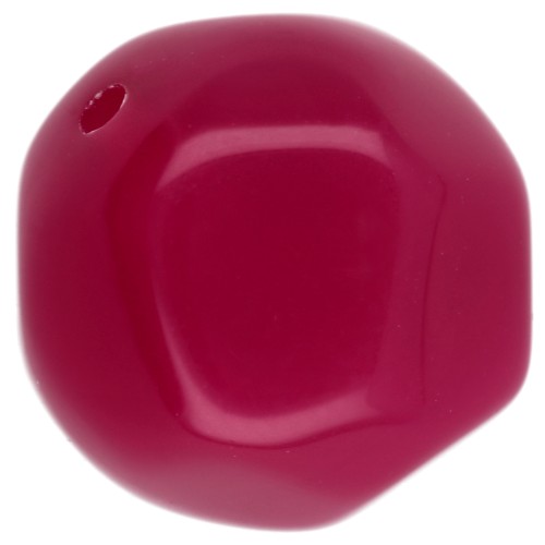 Perline sfaccettate tonde irregolari da 14 mm in resina traslucida - Fucsia x1