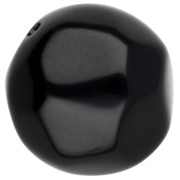 Perline tonde irregolari sfaccettate da 14 mm in resina opaca - Nero x1