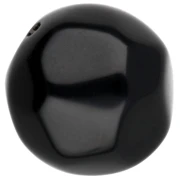 Perline tonde irregolari sfaccettate da 14 mm in resina opaca - Nero x1