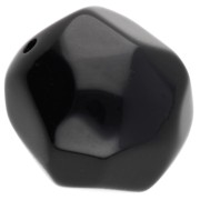 Perline tonde irregolari sfaccettate in resina 16 mm Nero x1
