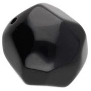 Perline tonde irregolari sfaccettate in resina 16 mm Nero x1