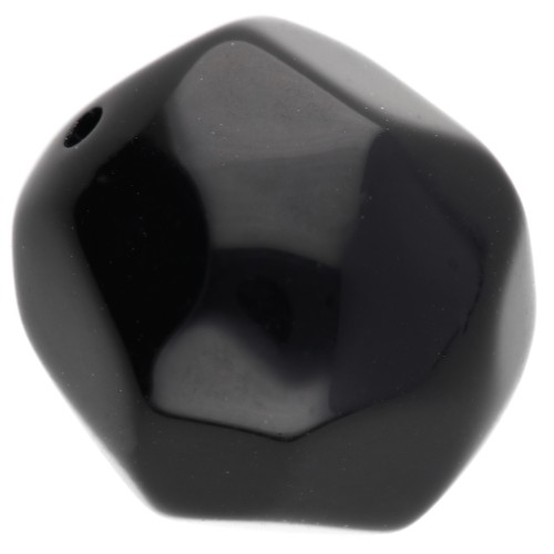 Perline tonde irregolari sfaccettate in resina 16 mm Nero x1