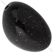 Perle irregolari di 13,5x9 mm in resina opaca - Nero con Brillantini x8