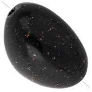 Perle irregolari di 13,5x9 mm in resina opaca - Nero con Brillantini x8