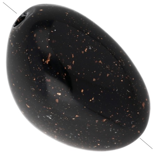 Perle irregolari di 13,5x9 mm in resina opaca - Nero con Brillantini x8