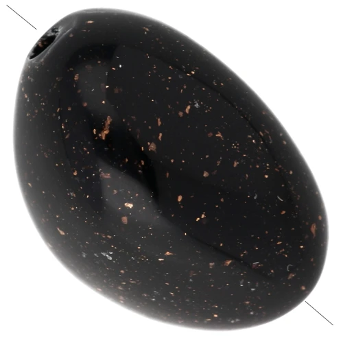 Perle irregolari di 13,5x9 mm in resina opaca - Nero con Brillantini x8