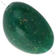Perle irregolari in resina opaca 13,5x9 mm - Verde scuro con Brillantini x8