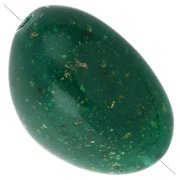 Perle irregolari in resina opaca 13,5x9 mm - Verde scuro con Brillantini x8