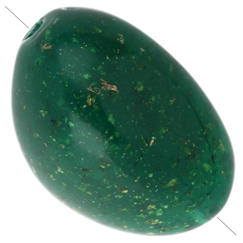 Perle irregolari in resina opaca 13,5x9 mm - Verde scuro con Brillantini x8