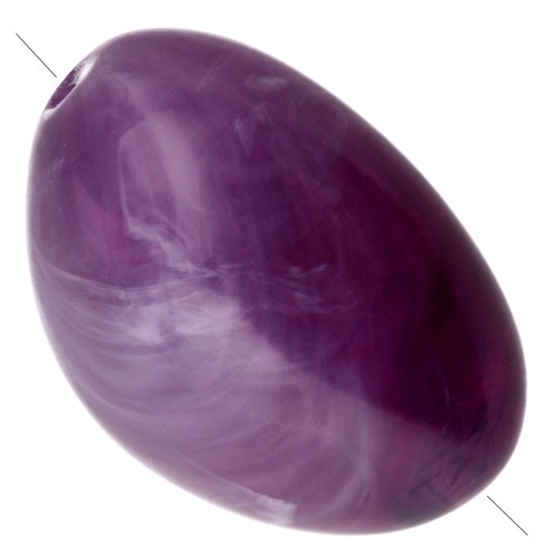 Perle irregolari 13,5x9 mm in resina opaca - Viola marmorizzato x8