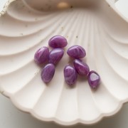 Perle irregolari 13,5x9 mm in resina opaca - Viola marmorizzato x8