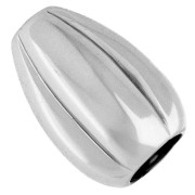 Perlina in resina d'oliva 25x17 mm - Argento x1