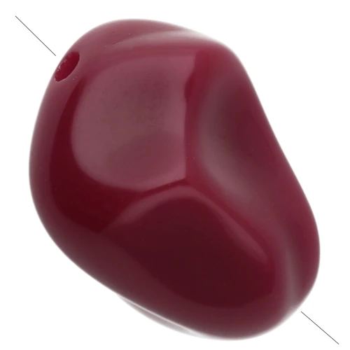 Perle irregolari di 13x9 mm in resina opaca - Lie de vin x8