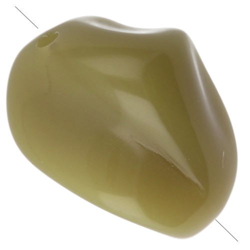 Perle irregolari 13x9 mm in resina opaca - Verde oliva x8