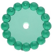 Perle rotonde 15 mm con piccole sfere di resina trasparente - Verde scuro x6