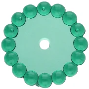 Perle rotonde 15 mm con piccole sfere di resina trasparente - Verde scuro x6
