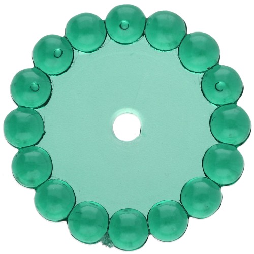 Perle rotonde 15 mm con piccole sfere di resina trasparente - Verde scuro x6