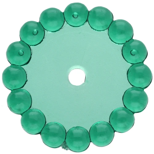 Perle rotonde 15 mm con piccole sfere di resina trasparente - Verde scuro x6