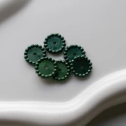 Perle rotonde 15 mm con piccole sfere in resina opaca - Verde scuro perlato x6