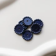 Perle rotonde 15 mm con piccole sfere in resina opaca - Perla blu scuro x6