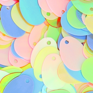 Set di paillettes ovali mm. 13x9 Multi Pastel iridate x10g