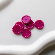 Perle rotonde 15 mm con piccole sfere in resina opaca - Magenta scuro x6