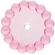 Perle rotonde 15 mm con piccole sfere di resina trasparente - Rosa x6