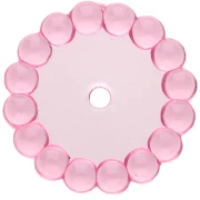 Perle rotonde 15 mm con piccole sfere di resina trasparente - Rosa x6