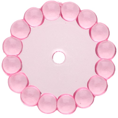 Perle rotonde 15 mm con piccole sfere di resina trasparente - Rosa x6