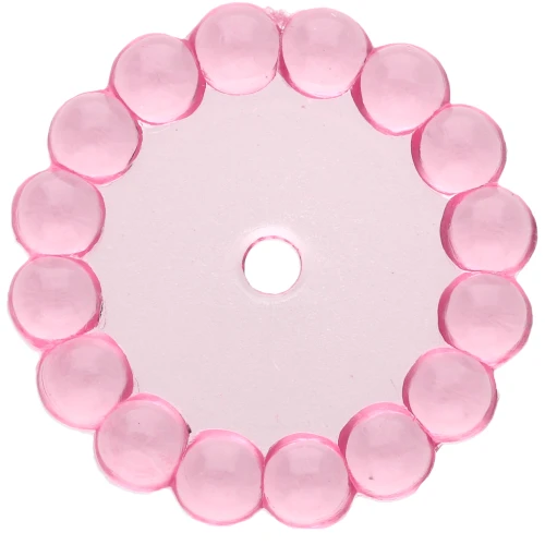 Perle rotonde 15 mm con piccole sfere di resina trasparente - Rosa x6
