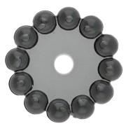 Perle rotonde da 10 mm con piccole sfere di resina trasparente - Grigio scuro x10