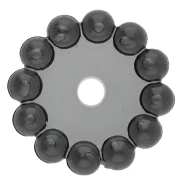 Perle rotonde da 10 mm con piccole sfere di resina trasparente - Grigio scuro x10
