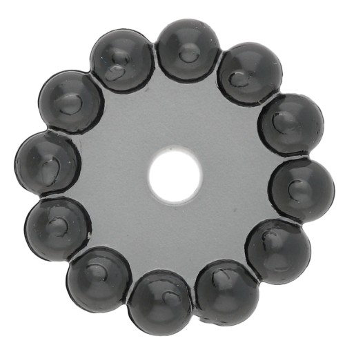 Perle rotonde da 10 mm con piccole sfere di resina trasparente - Grigio scuro x10
